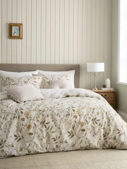 Best Catherine Lansfield Isadora Floral Reversible Duvet Cover Set Natural