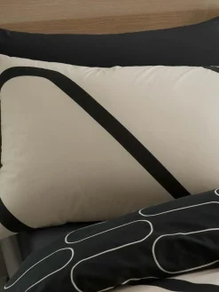 Online Catherine Lansfield Linear Curve Geo Duvet Cover Set Natural