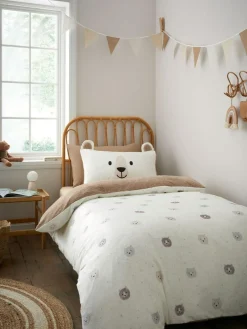Catherine Lansfield Natural Cosy Bear So Soft Duvet Cover Set^ Branded Bedlinen