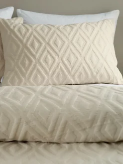 Hot Catherine Lansfield Jacob Geo Soft Touch Non-Iron Duvet Cover Set Natural
