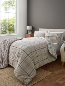 Catherine Lansfield Kelso Check Reversible Duvet Cover Set^ Branded Bedlinen