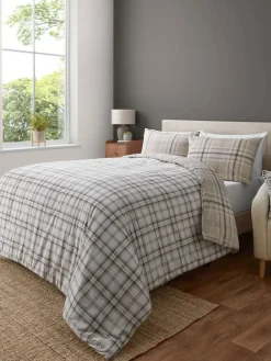 Catherine Lansfield Kelso Check Reversible Duvet Cover Set^ Branded Bedlinen