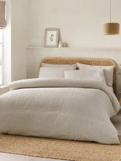 Catherine Lansfield Crinkle Seersucker Duvet Cover Set^ Branded Bedlinen