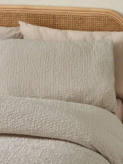 Catherine Lansfield Crinkle Seersucker Duvet Cover Set^ Branded Bedlinen