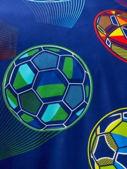 Outlet Catherine Lansfield Navy Blue Bright Football Reversible Duvet Cover Set