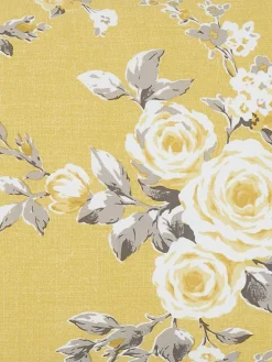 New Catherine Lansfield Canterbury Floral Duvet Cover and Pillowcase Set Ochre Yellow