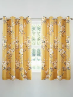 Catherine Lansfield Canterbury Floral Eyelet Curtains^ Curtains & Blinds
