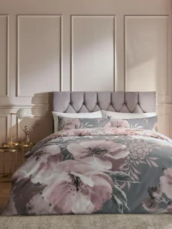 Catherine Lansfield Pink Dramatic Floral Duvet Cover And Pillowcase Set^ Branded Bedlinen