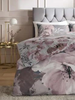 Catherine Lansfield Pink Dramatic Floral Duvet Cover And Pillowcase Set^ Branded Bedlinen