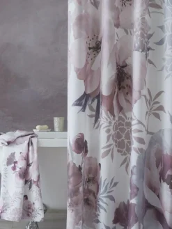 New Catherine Lansfield Pink Dramatic Floral Shower Curtains