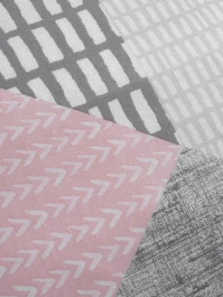 Catherine Lansfield Pink Larsson Geo Duvet Cover and Pillowcase Set^ Branded Bedlinen