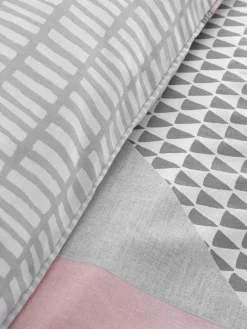 Catherine Lansfield Pink Larsson Geo Duvet Cover and Pillowcase Set^ Branded Bedlinen