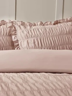 Catherine Lansfield Seersucker Frill Duvet Cover Set^ Bedsets & Duvet Covers|Branded Bedlinen