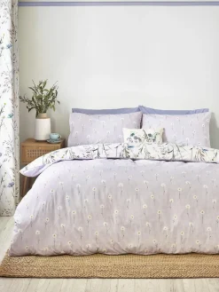 Catherine Lansfield Purple Grasmere Floral Reversible Duvet Cover Set^ Branded Bedlinen