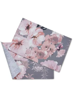 Discount Catherine Lansfield Set of 2 Grey Dramatic Floral Wipeable 100% Cotton Placemats