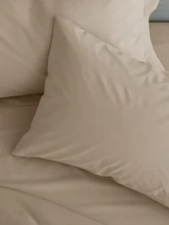 New Catherine Lansfield Set of 2 Natural Easy Iron Percale Pillowcases