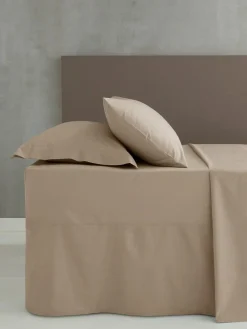 New Catherine Lansfield Set of 2 Natural Easy Iron Percale Pillowcases