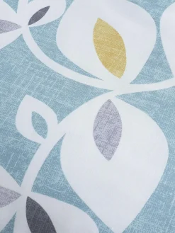 Outlet Catherine Lansfield Teal Blue Inga Leaf Duvet Cover and Pillowcase Set