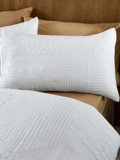 New Catherine Lansfield Folkstone Geo Duvet Cover Set White