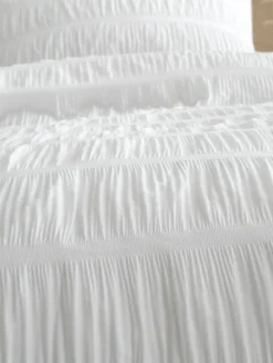 Catherine Lansfield Seersucker Easy Care Duvet Cover Set^ Branded Bedlinen