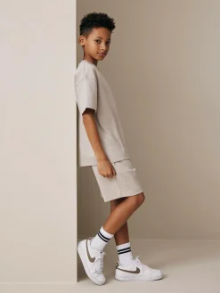 Next Relaxed Fit Heavyweight T-Shirt and Shorts Set (3-16yrs)^BOY Tops|Shorts