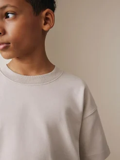 Next Relaxed Fit Heavyweight T-Shirt and Shorts Set (3-16yrs)^BOY Tops|Shorts