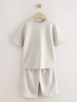 Next Relaxed Fit Heavyweight T-Shirt and Shorts Set (3-16yrs)^BOY Tops|Shorts