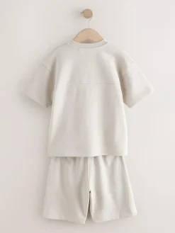 Next Relaxed Fit Heavyweight T-Shirt and Shorts Set (3-16yrs)^BOY Tops|Shorts