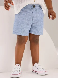 Next Chambray Blue Chino Shorts (3mths-7yrs)^BOY Shorts|Shorts