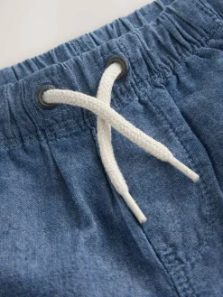 Next Chambray Blue Pull On Shorts (3mths-7yrs)^BOY Shorts|Shorts