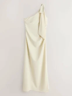 Clearance Next Champagne Bow One Shoulder Maxi Bridesmaid Dress