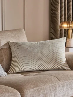 New Next Champagne Gold Collection Luxe 40 x 59cm Velvet Curve Cushion