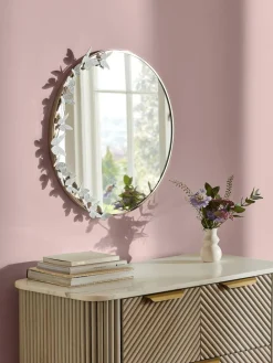 Next Champagne Gold Round Butterfly Wall Mirror