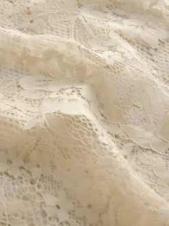 Next Satin Midi Skirt With Lace Trim^Women Skirts