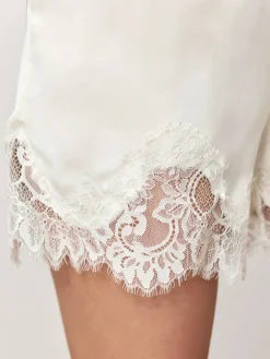 Next Satin Shorts With Lace Trim^Women Shorts