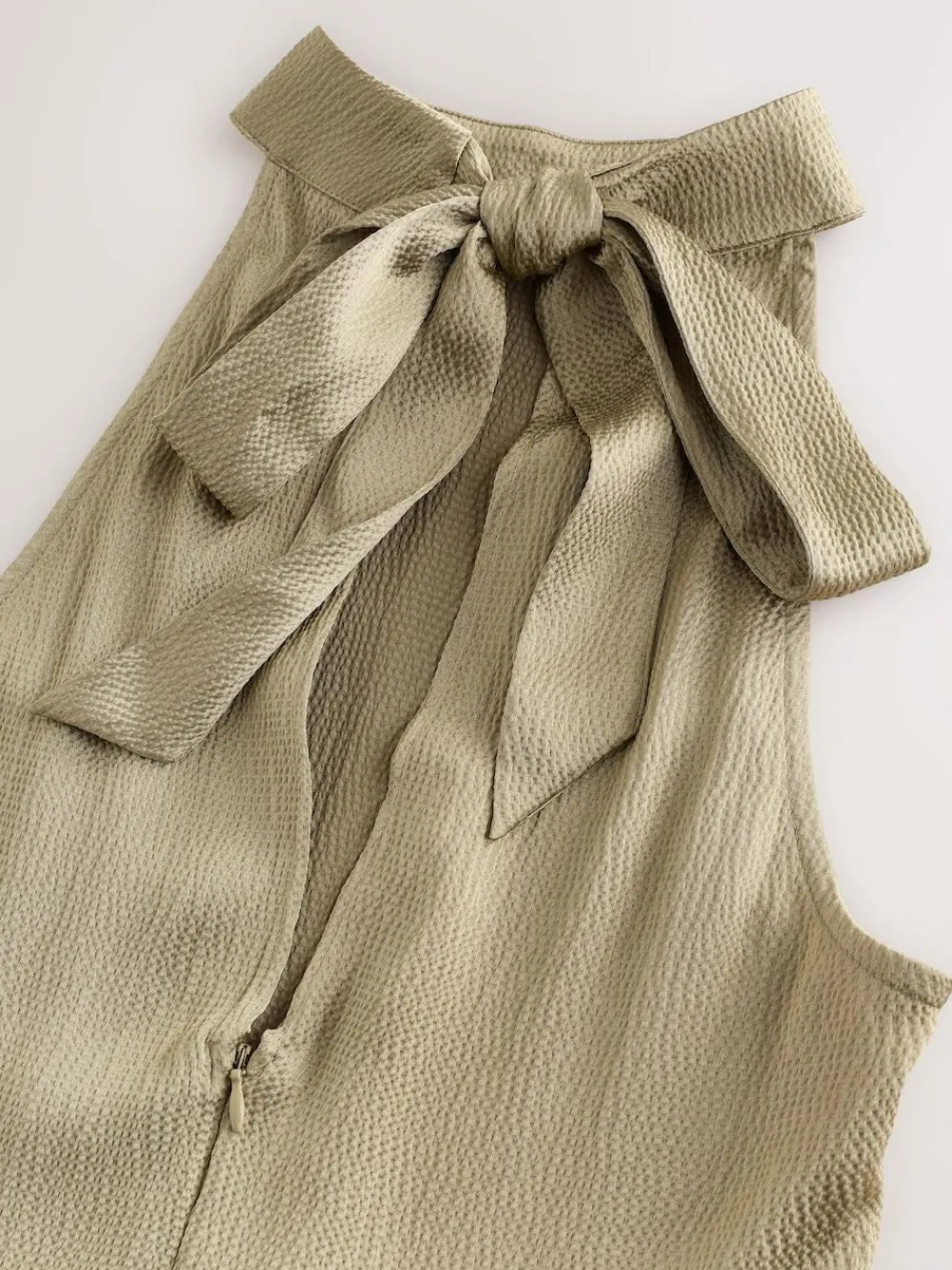 Sale Next Champagne Gold Textured Satin Halter Sleeveless Midi Dress