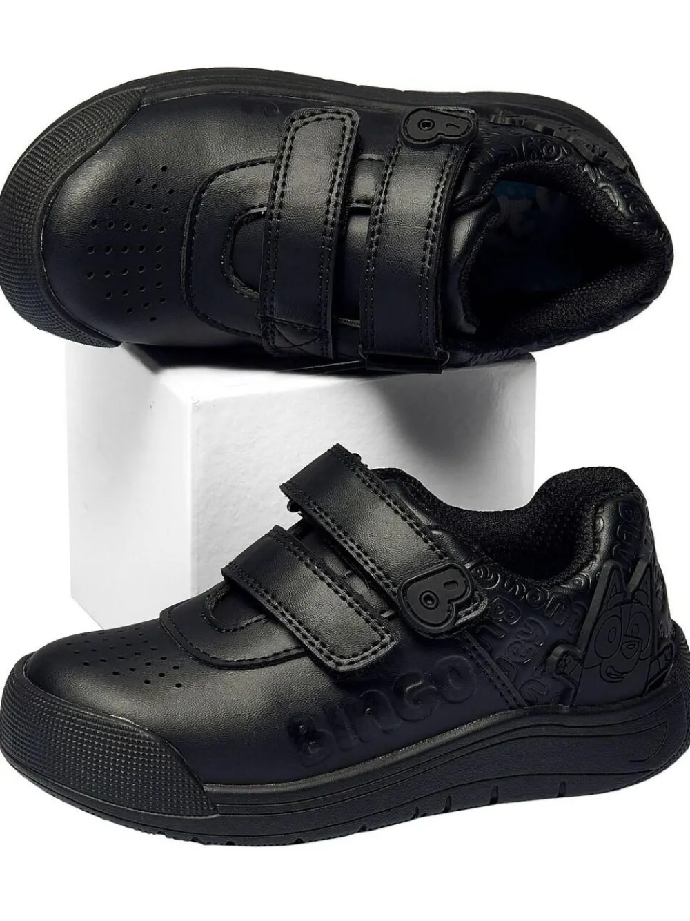 Online Character Black Bluey And Bingo School Shoes