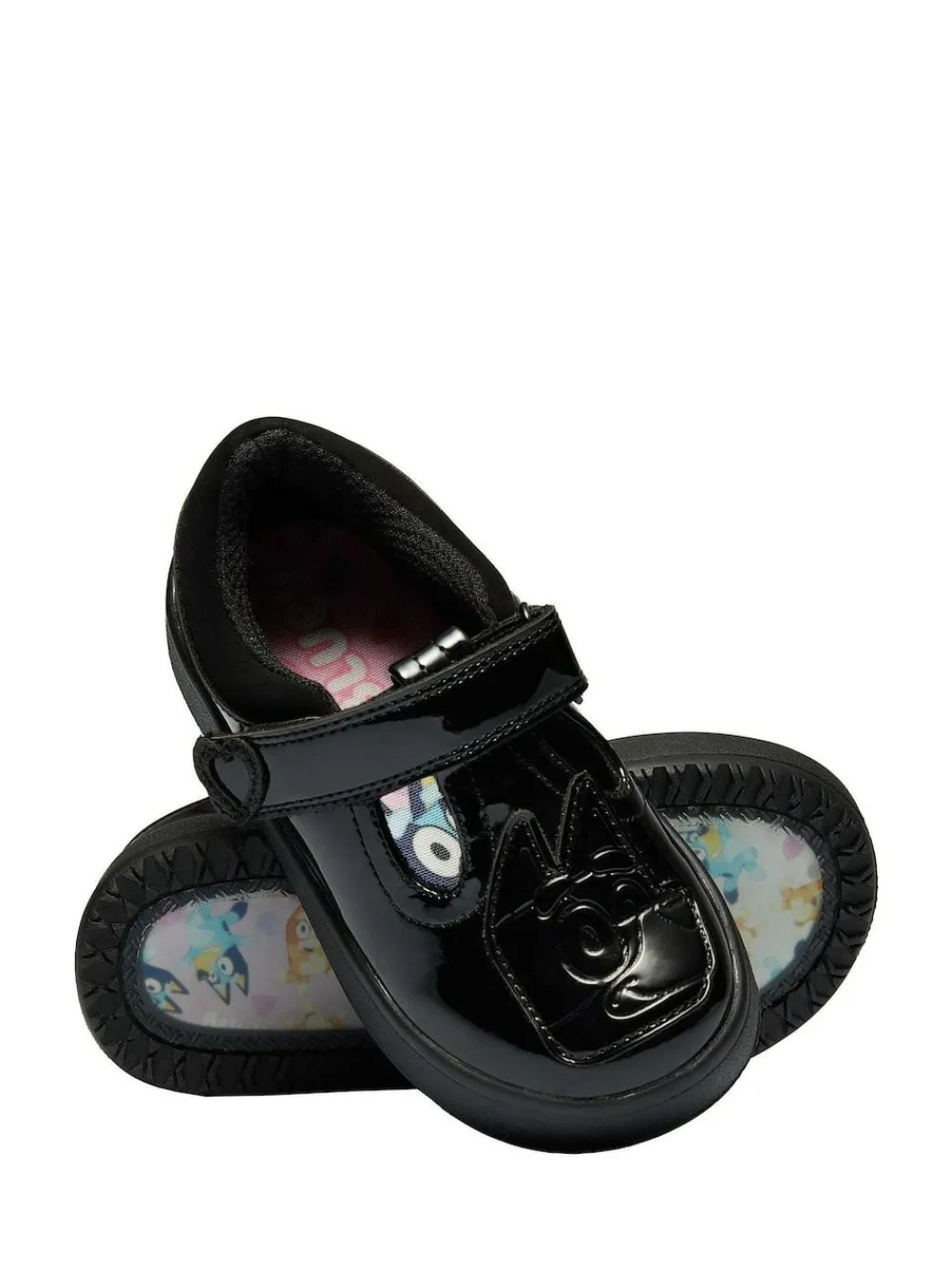 Clearance Character Black Bluey And Bingo School Shoes