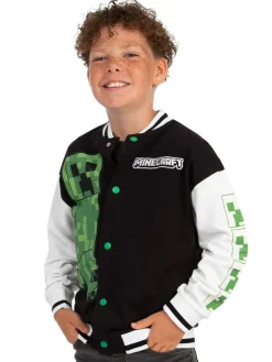 Online Character Black Minecraft Bomber Jacket