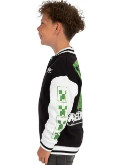 Online Character Black Minecraft Bomber Jacket