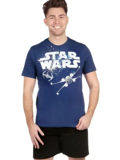 Discount Character Blue Star Wars Short 100% Cotton Pyjamas