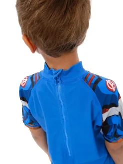 Character Blue White Marvel Avengers Captain America One Piece Swimsuit^BOY Swimwear|Swimwear