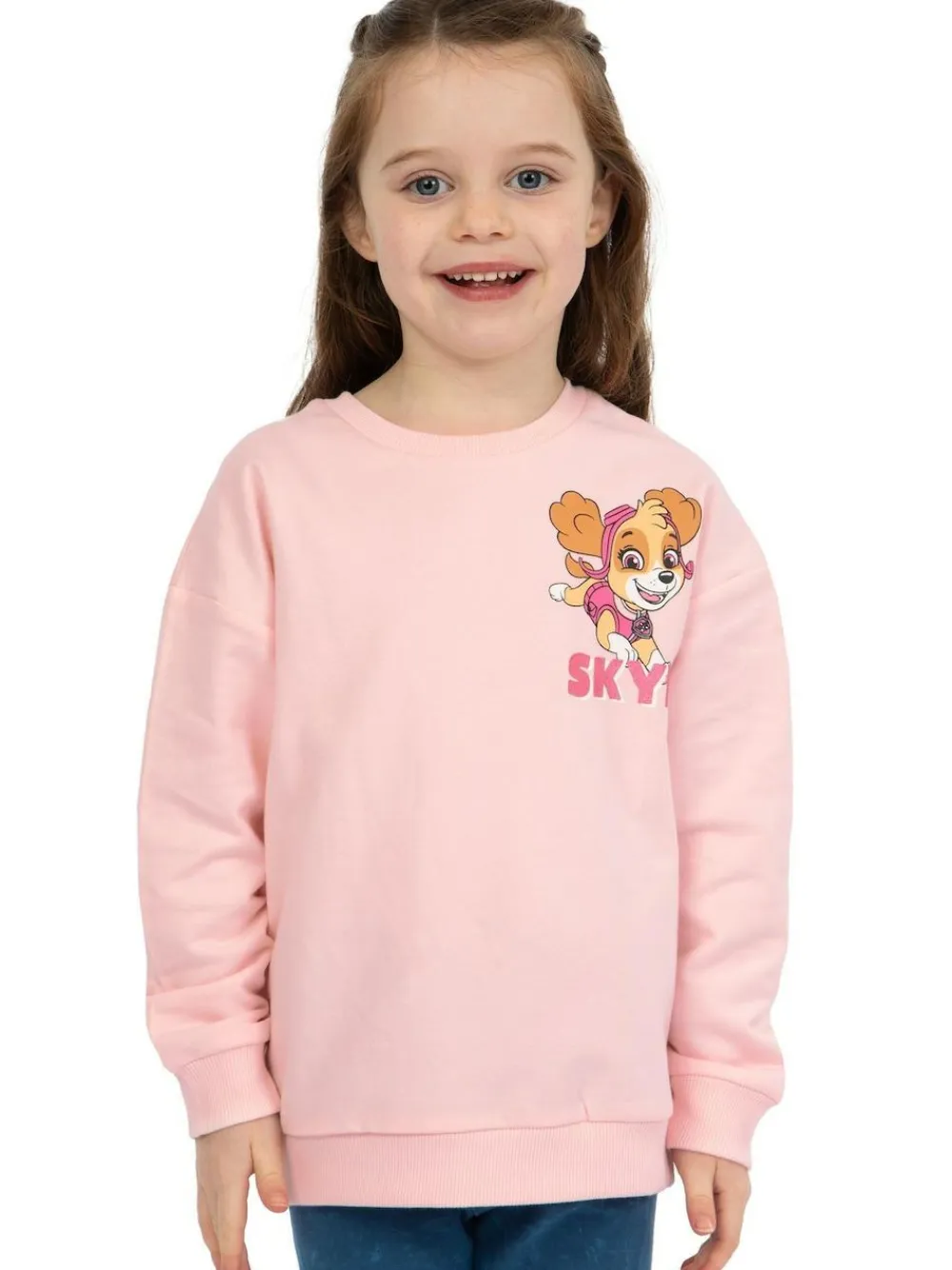Character Pink PAW Patrol Skye Glitter 100% Cotton Sweatshirt^ Sweatshirts & Hoodies