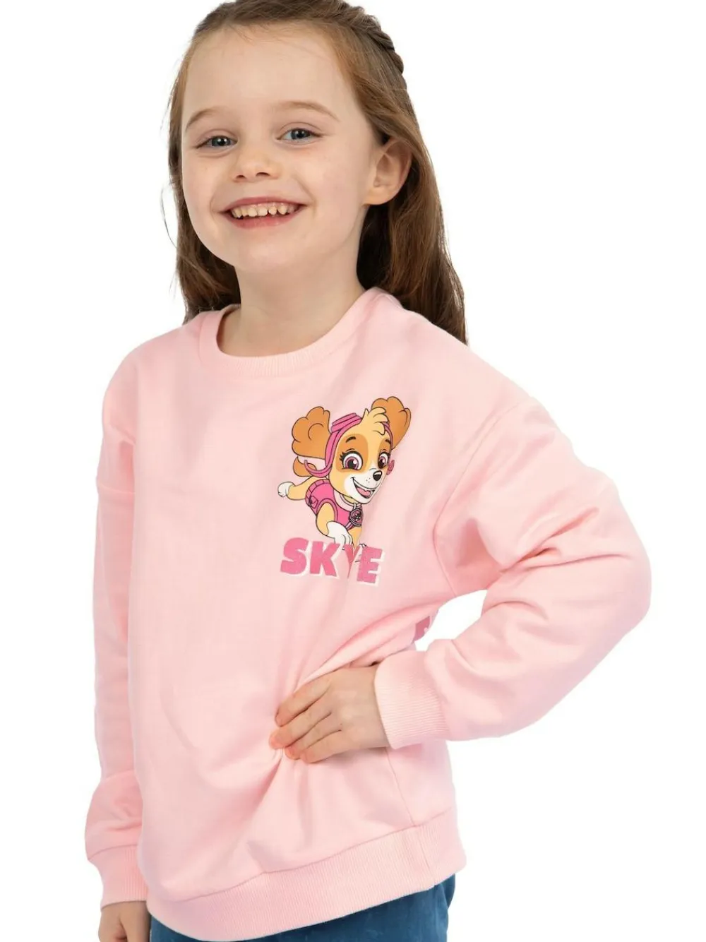 Character Pink PAW Patrol Skye Glitter 100% Cotton Sweatshirt^ Sweatshirts & Hoodies