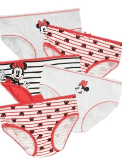 Character Red Minnie Mouse 100% Cotton Briefs 5 Pack^ Underwear