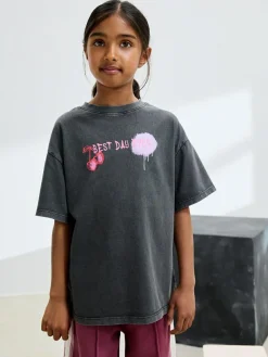 Discount Next Charcoal Graffiti Oversized Graphic Print T-Shirt (3-16yrs)