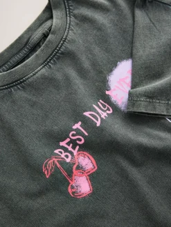 Discount Next Charcoal Graffiti Oversized Graphic Print T-Shirt (3-16yrs)