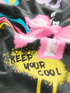 Discount Next Charcoal Graffiti Oversized Graphic Print T-Shirt (3-16yrs)