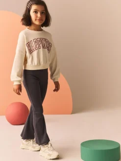 Next Charcoal Grey 1 Pack Rib Flare Leggings (3-16yrs)^ Pants & Leggings|Pants & Leggings