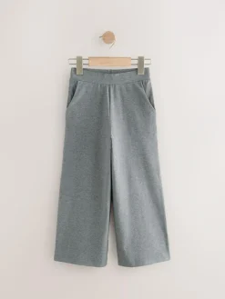 Discount Next 1 Pack Wide Leg Jersey Trousers (3-16yrs) Charcoal Grey